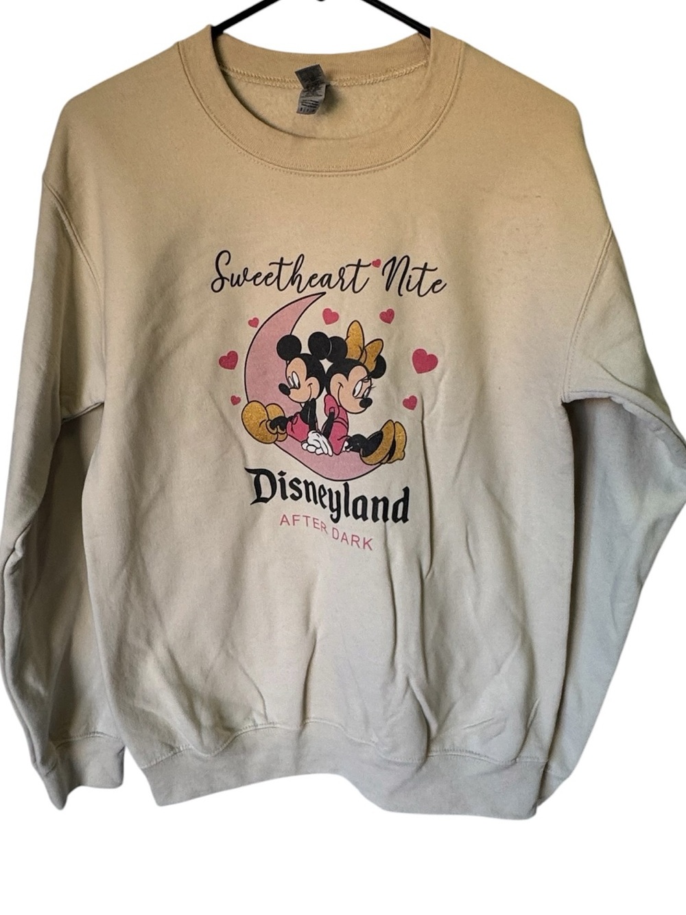 Disney Beige 'Sweetheart Nite' Disneyland Crewneck Sweatshirt Women’s S